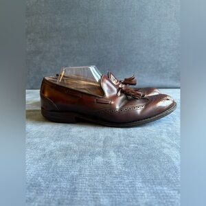 Father and Son Loafers Mens SZ 11 Burgundy Leather Tassel Slip On Dress Shoes